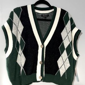 vest/cardigan with preppy detail